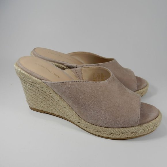 Stuart Weitzman Wonda Espadrille Wedge Mule SANDALS Size 6.5 Dolce Suede NEW - Picture 10 of 16
